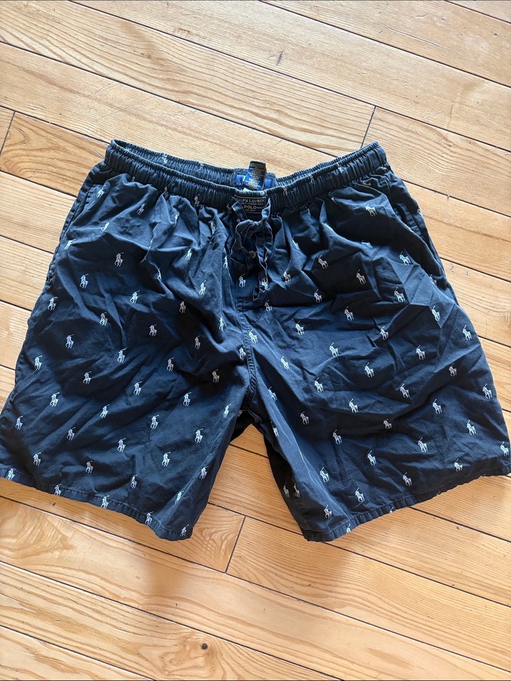 Polo by Ralph Lauren Black Shorts with White Pony Motif